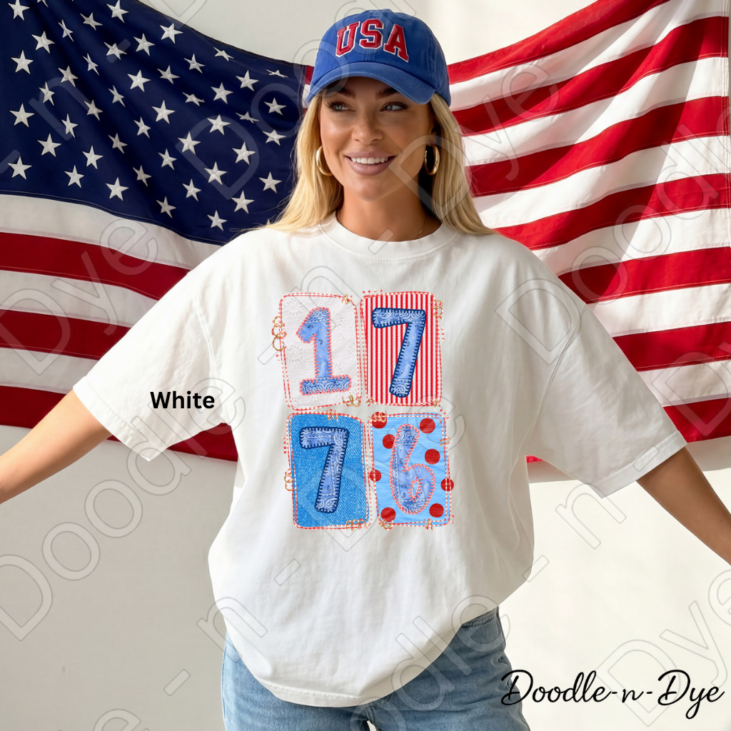 1776 Patriotic Comfort Colors Tee, Vintage USA Tee, July 4th Patriotic Shirt, Independence Day T-Shirt