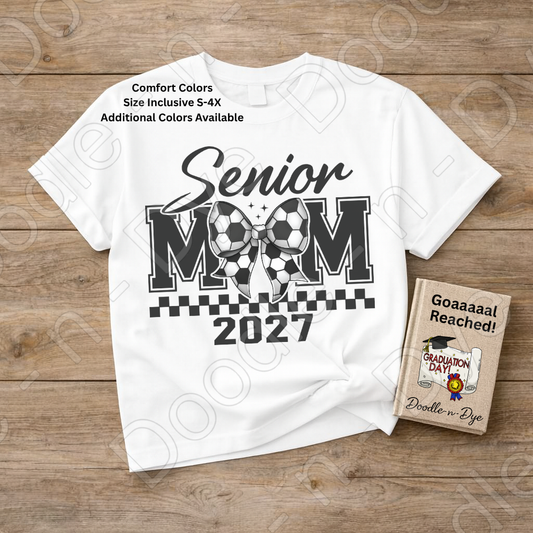 Senior 2027 Comfort Colors Tee, Class of 2027 Soccer Mom Shirt, Graduation 2027 Mom Tee