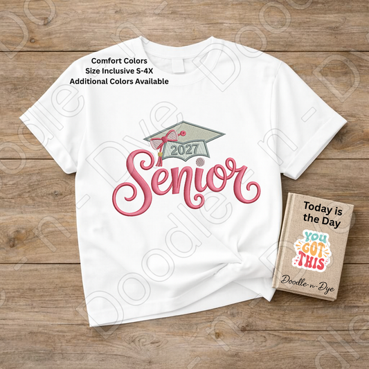 Senior 2027 Comfort Colors Tee, Senior 2027 Graduation Shirt, Senior Girl Tee, Senior Night T-Shirt, Senior Event Tee