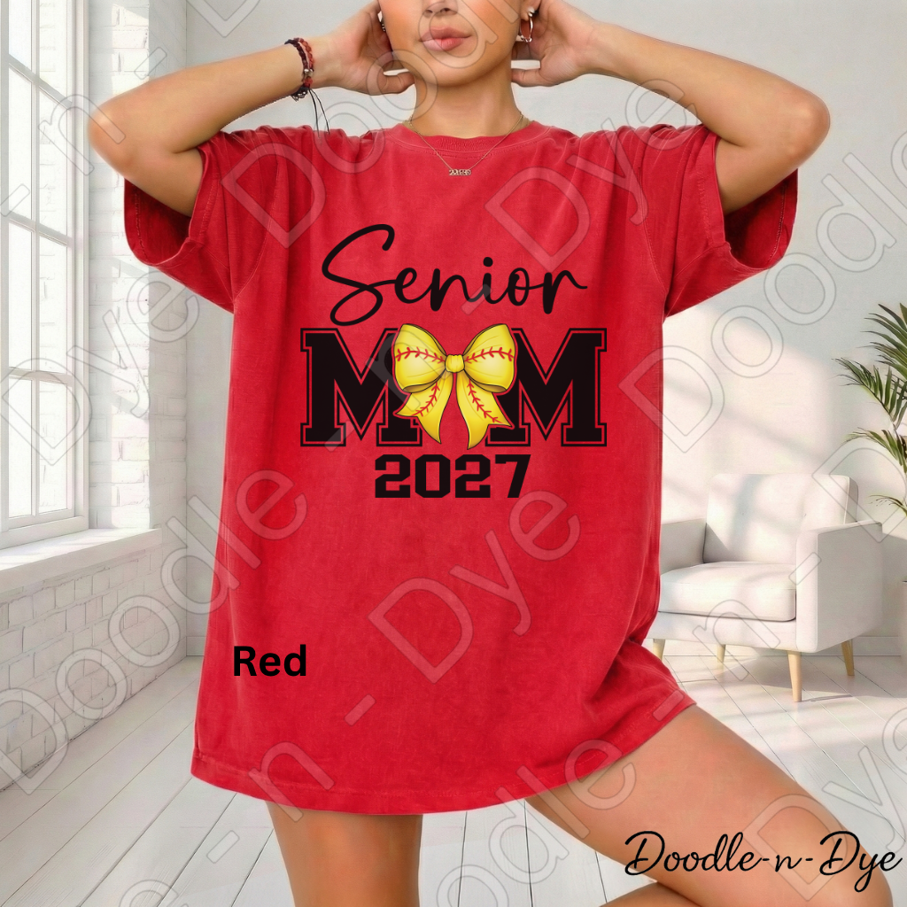 Senior 2027 Mom Comfort Colors Tee, Class of 2027 Mom Shirt, Graduation Mom T-Shirt