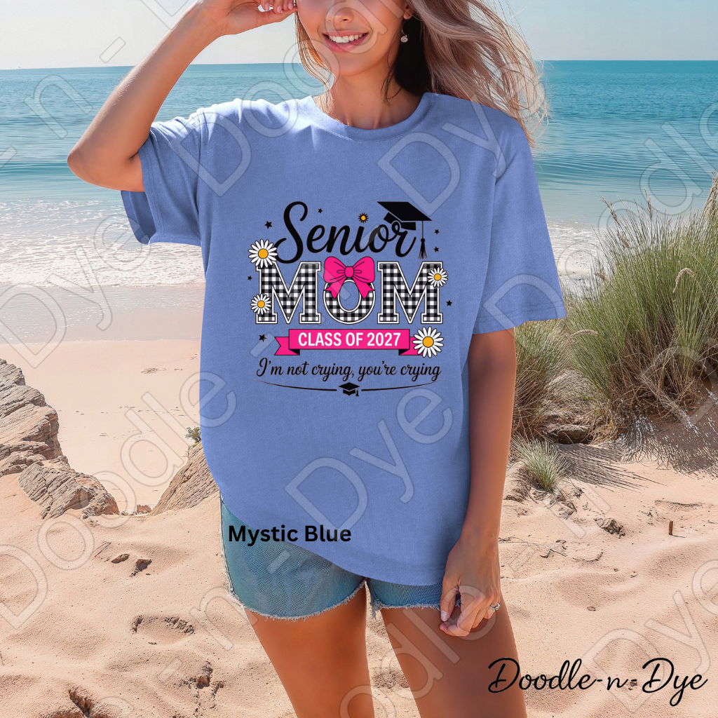 Senior Mom Comfort Colors Tee, Class of 2027 Mom Shirt, Mom Life Graduation T-Shirt, Gift for Her