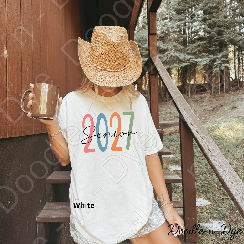 Class of 2027 Senior Tee, Graduation Comfort Colors Shirt, High School or College Senior T-Shirt