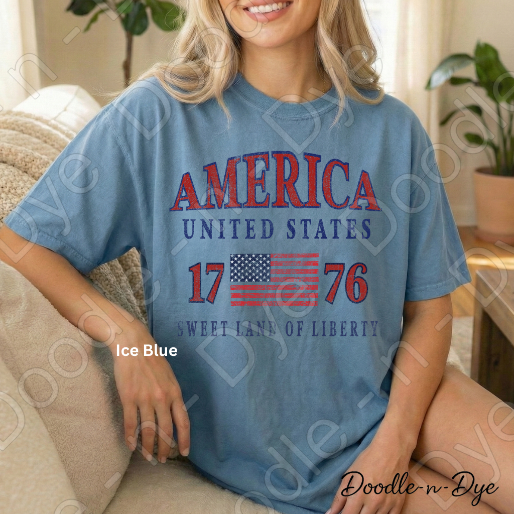 America 1776 Sweet Land of Liberty Shirt – Comfort Colors Patriotic USA Tee for 4th of July, Summer Events, Parades & Americana Outfits