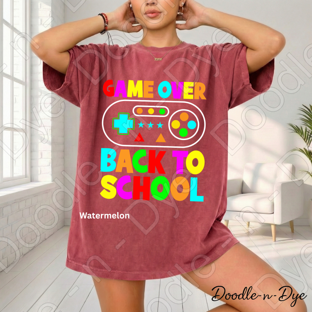 Game Over Back to School Shirt – Comfort Colors Gamer Teacher Tee, Fun Back to School Classroom Apparel