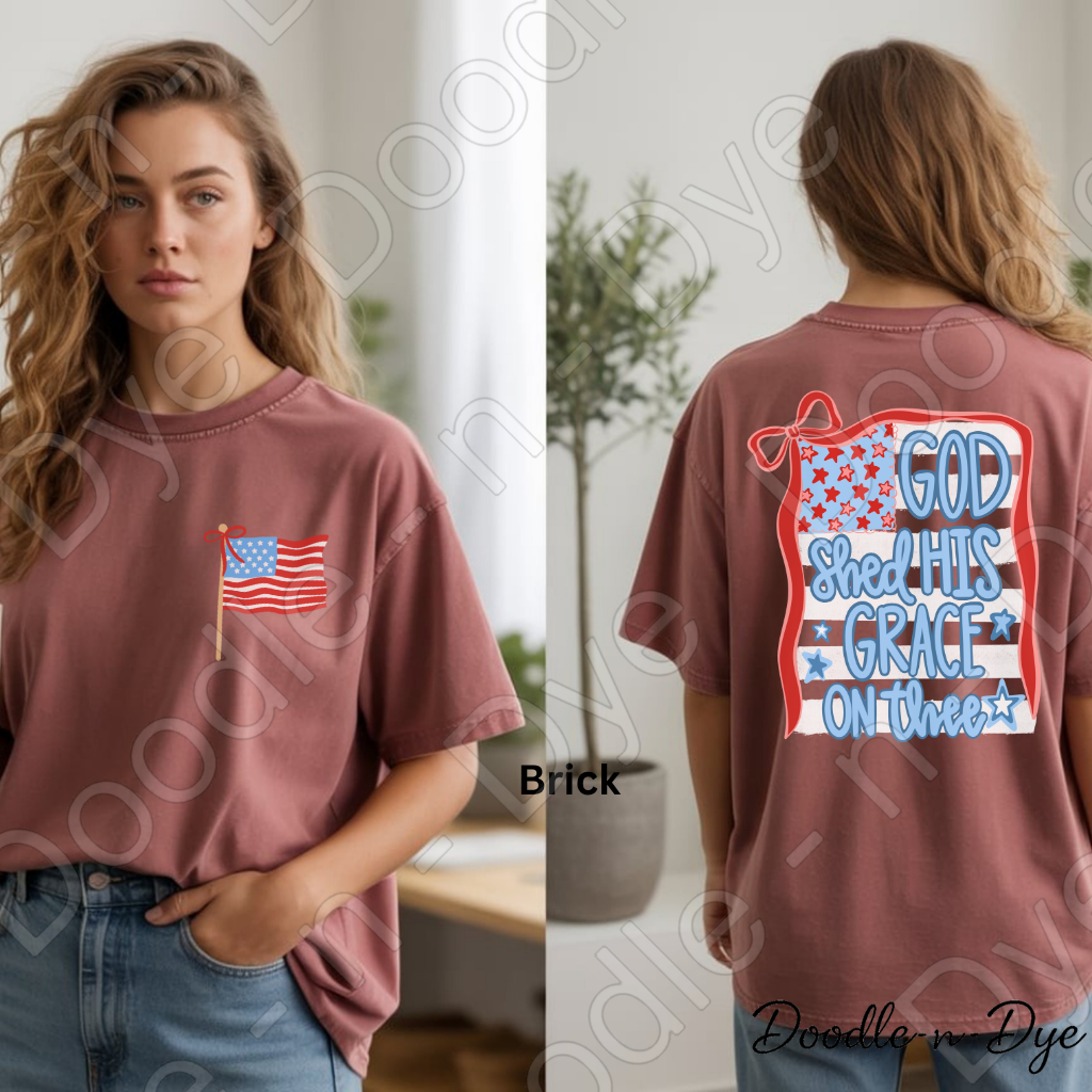God Shed His Grace On Thee Shirt, Patriotic Christian Shirt, Faith Based Fourth of July Tee, Comfort Colors Christian Shirt, America Faith Shirt, Patriotic Tee