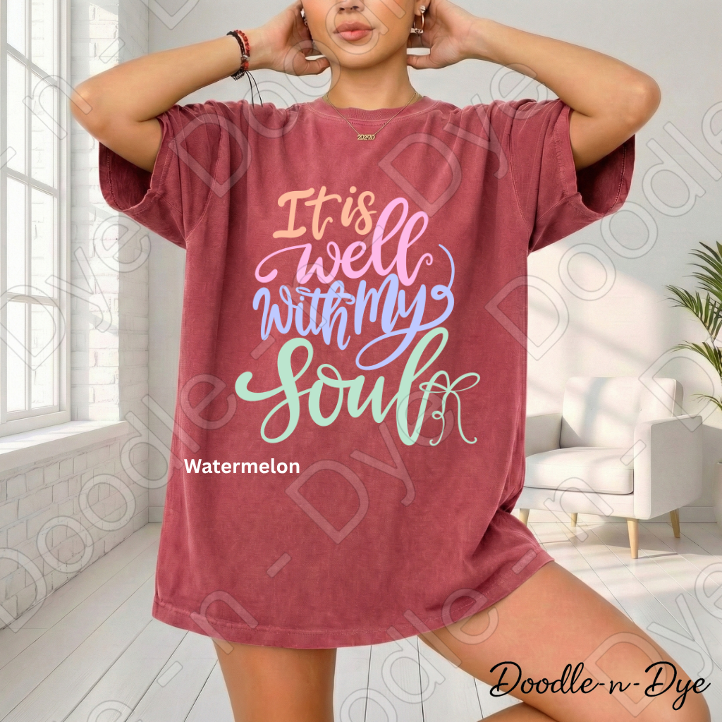 It Is Well With My Soul Shirt – Comfort Colors Christian Faith Tee, Inspirational Scripture Apparel, Worship Shirt