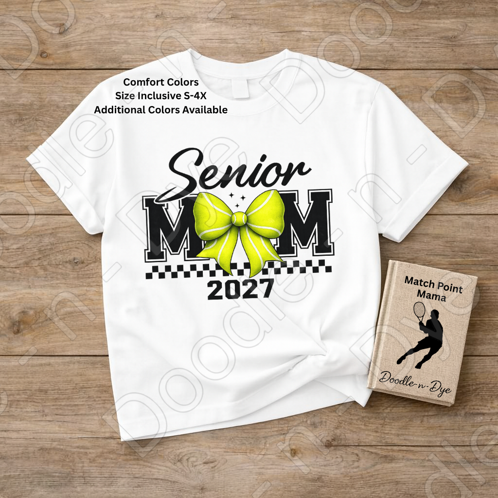 Senior 2027 Mom Comfort Colors Tee, Tennis Mom 2027 Shirt, Class of 2027 Senior Sports Mom Tee, Graduation Shirt