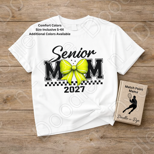 Senior 2027 Mom Comfort Colors Tee, Tennis Mom 2027 Shirt, Class of 2027 Senior Sports Mom Tee, Graduation Shirt