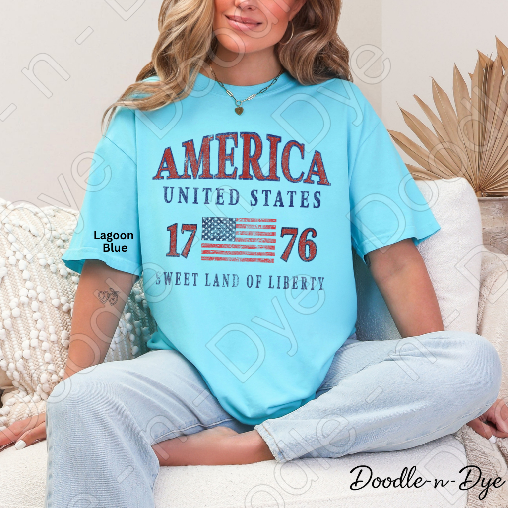 America 1776 Sweet Land of Liberty Shirt – Comfort Colors Patriotic USA Tee for 4th of July, Summer Events, Parades & Americana Outfits