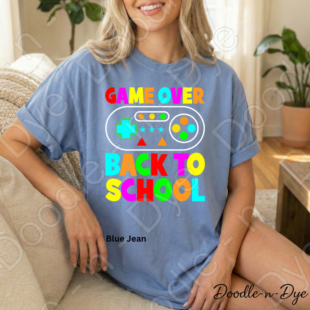 Game Over Back to School Shirt – Comfort Colors Gamer Teacher Tee, Fun Back to School Classroom Apparel