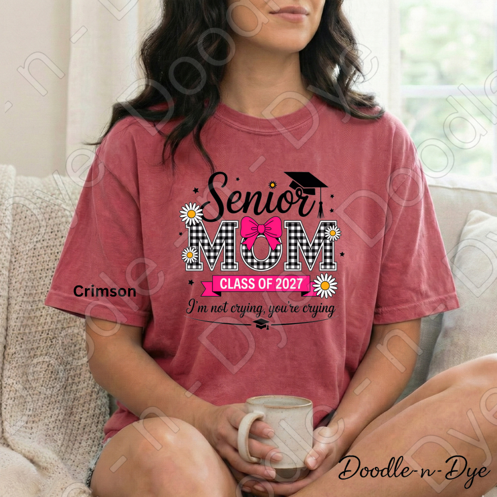 Senior Mom Comfort Colors Tee, Class of 2027 Mom Shirt, Mom Life Graduation T-Shirt, Gift for Her