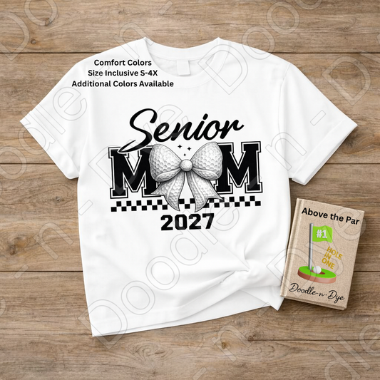 Senior Golf Mom Comfort Colors Tee, Class of 2027 Golf Mom Shirt, Graduation Mom T-Shirt
