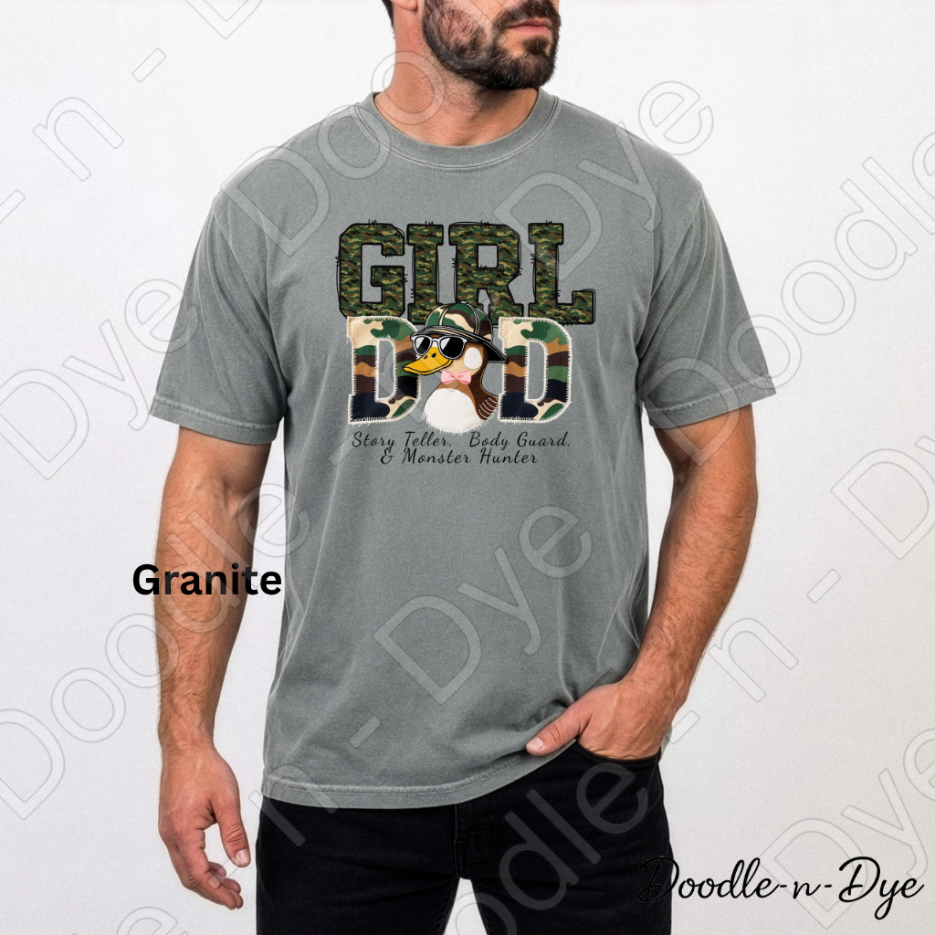 Girl Dad Comfort Colors Shirt | Original Duck Hunter Dad Tee | New Dad Comfort Colors 1717 | Proud Daddy tee| Girl Dad Graphic Tee