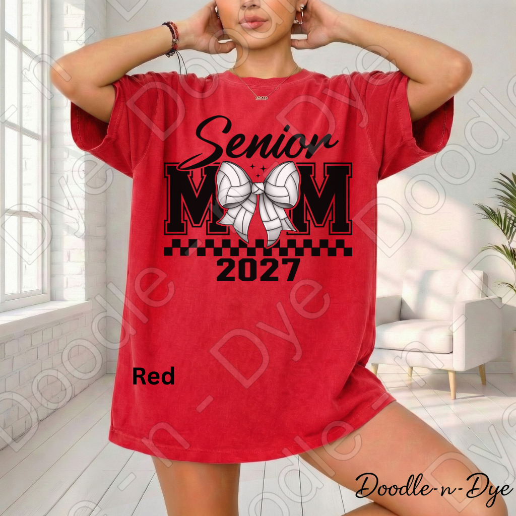 Senior 2027 Mom Comfort Colors Tee, Volleyball Senior Mom T-Shirt, Senior 2027 Graduation Shirt,
