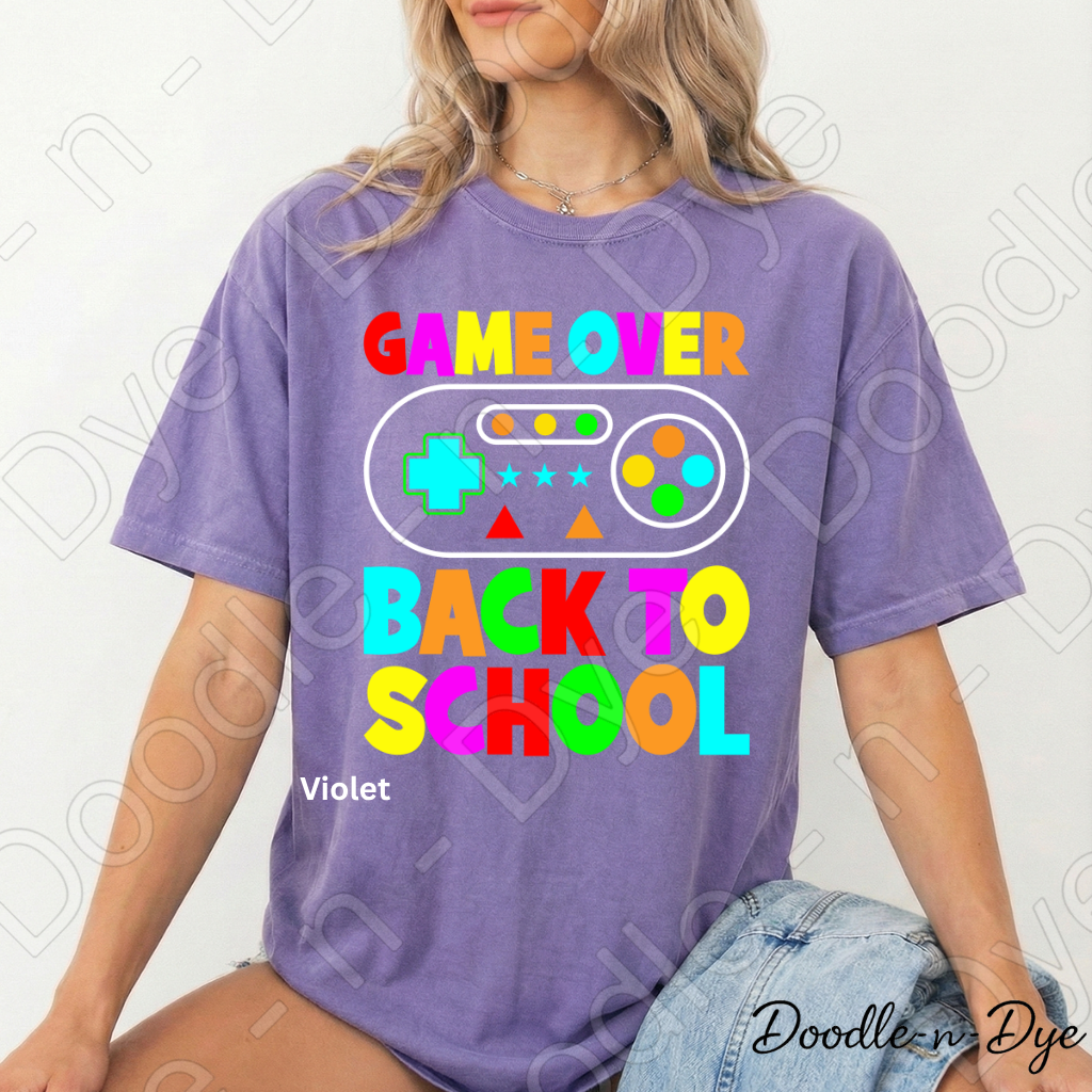 Game Over Back to School Shirt – Comfort Colors Gamer Teacher Tee, Fun Back to School Classroom Apparel