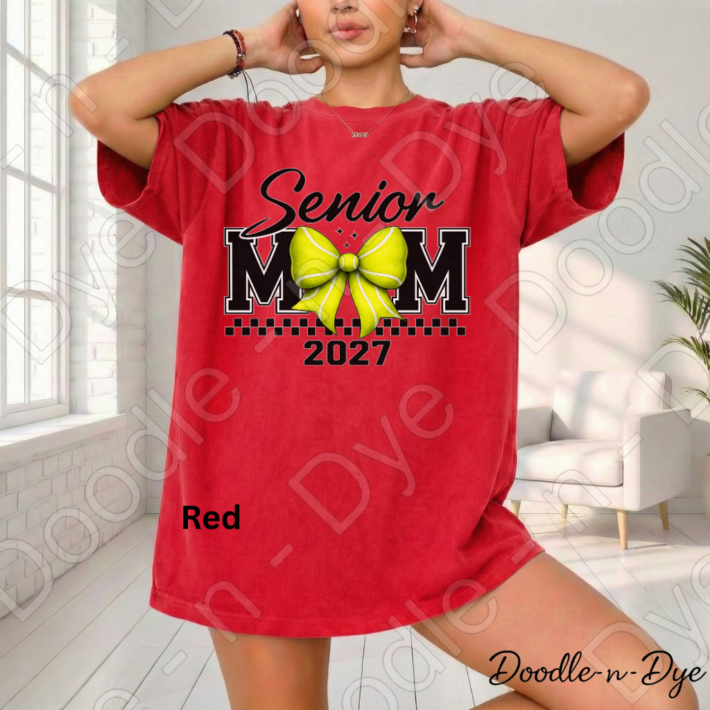 Senior 2027 Mom Comfort Colors Tee, Tennis Mom 2027 Shirt, Class of 2027 Senior Sports Mom Tee, Graduation Shirt