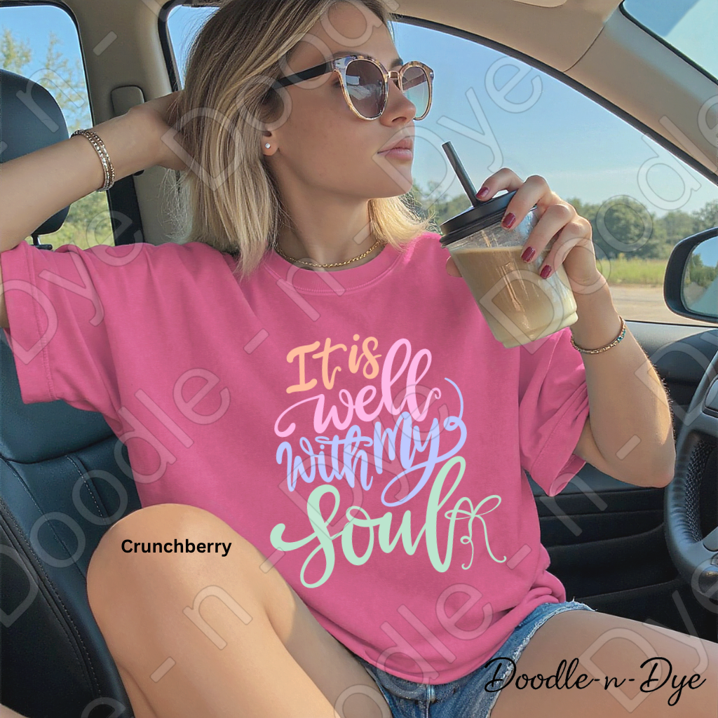 It Is Well With My Soul Shirt – Comfort Colors Christian Faith Tee, Inspirational Scripture Apparel, Worship Shirt