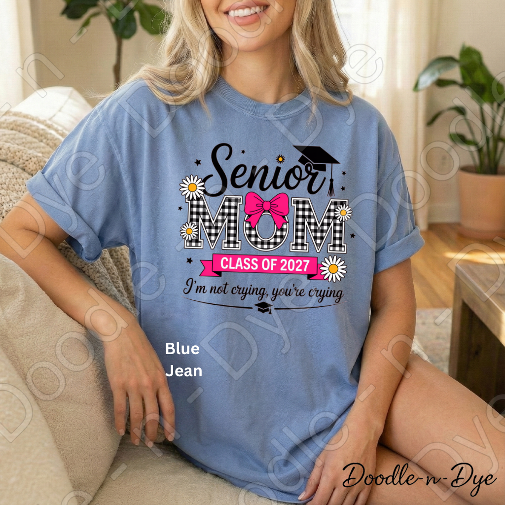 Senior Mom Comfort Colors Tee, Class of 2027 Mom Shirt, Mom Life Graduation T-Shirt, Gift for Her