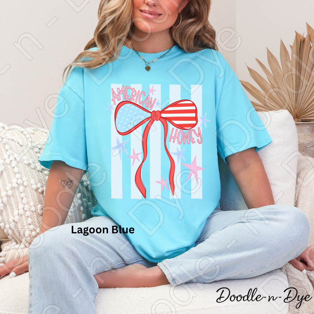 American Honey Patriotic Shirt – Comfort Colors USA Graphic Tee for Summer, 4th of July, Country Concerts & Americana Outfits