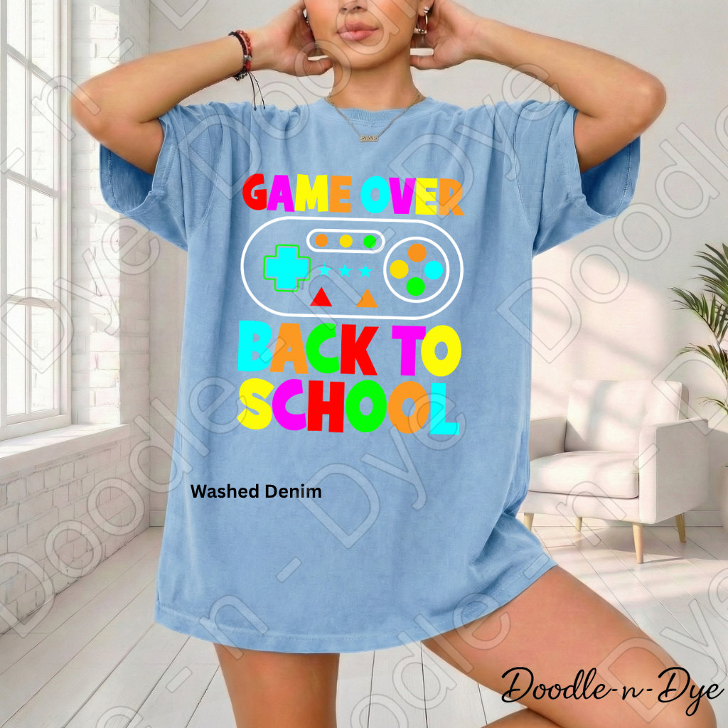 Game Over Back to School Shirt – Comfort Colors Gamer Teacher Tee, Fun Back to School Classroom Apparel