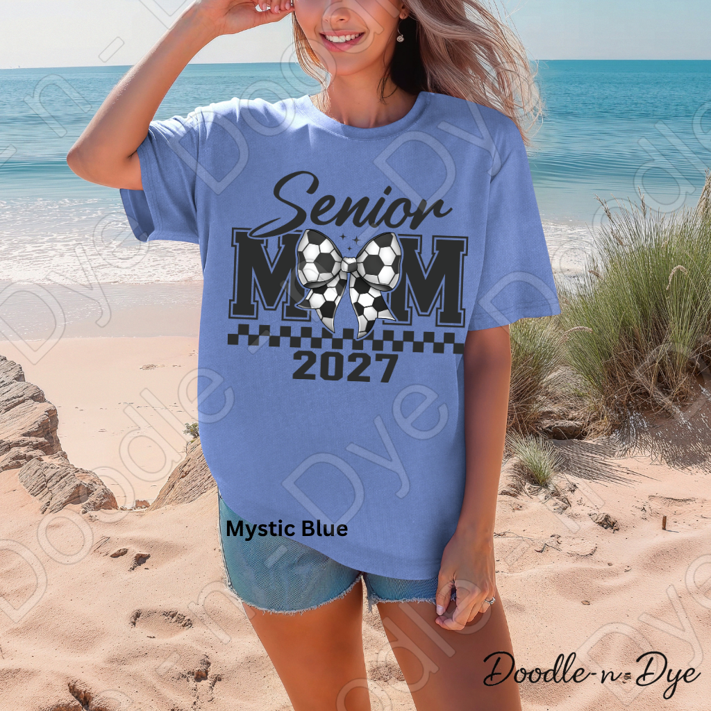 Senior 2027 Comfort Colors Tee, Class of 2027 Soccer Mom Shirt, Graduation 2027 Mom Tee