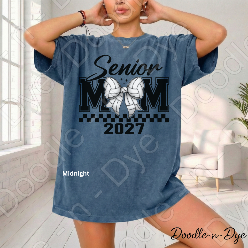 Senior 2027 Mom Comfort Colors Tee, Volleyball Senior Mom T-Shirt, Senior 2027 Graduation Shirt,