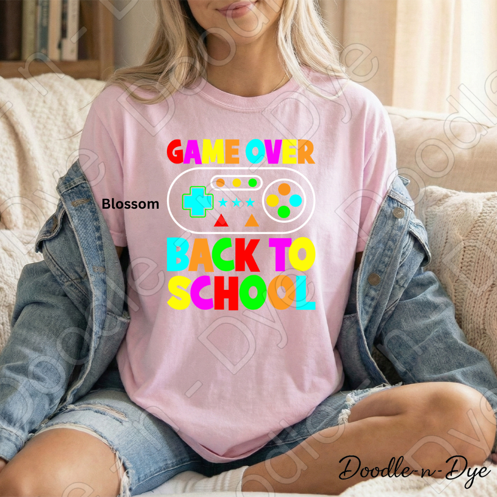 Game Over Back to School Shirt – Comfort Colors Gamer Teacher Tee, Fun Back to School Classroom Apparel