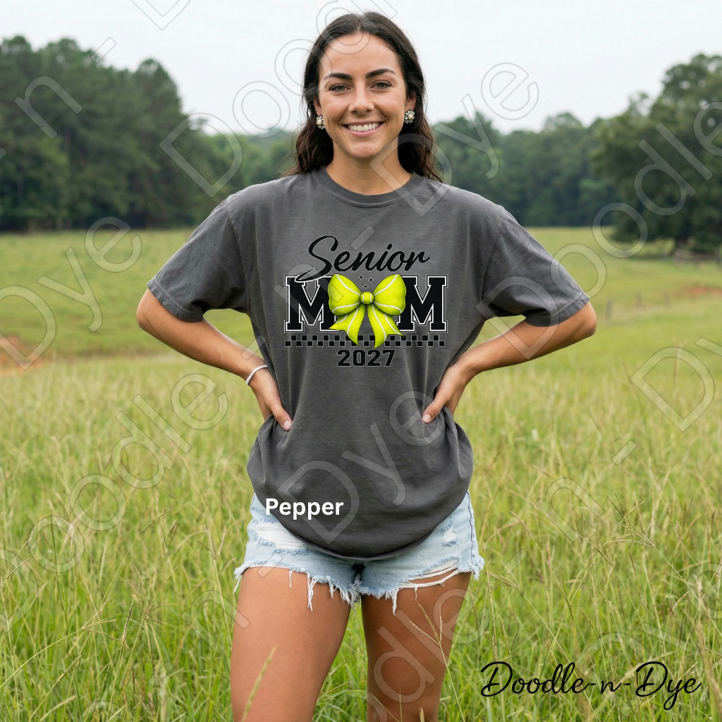 Senior 2027 Mom Comfort Colors Tee, Tennis Mom 2027 Shirt, Class of 2027 Senior Sports Mom Tee, Graduation Shirt