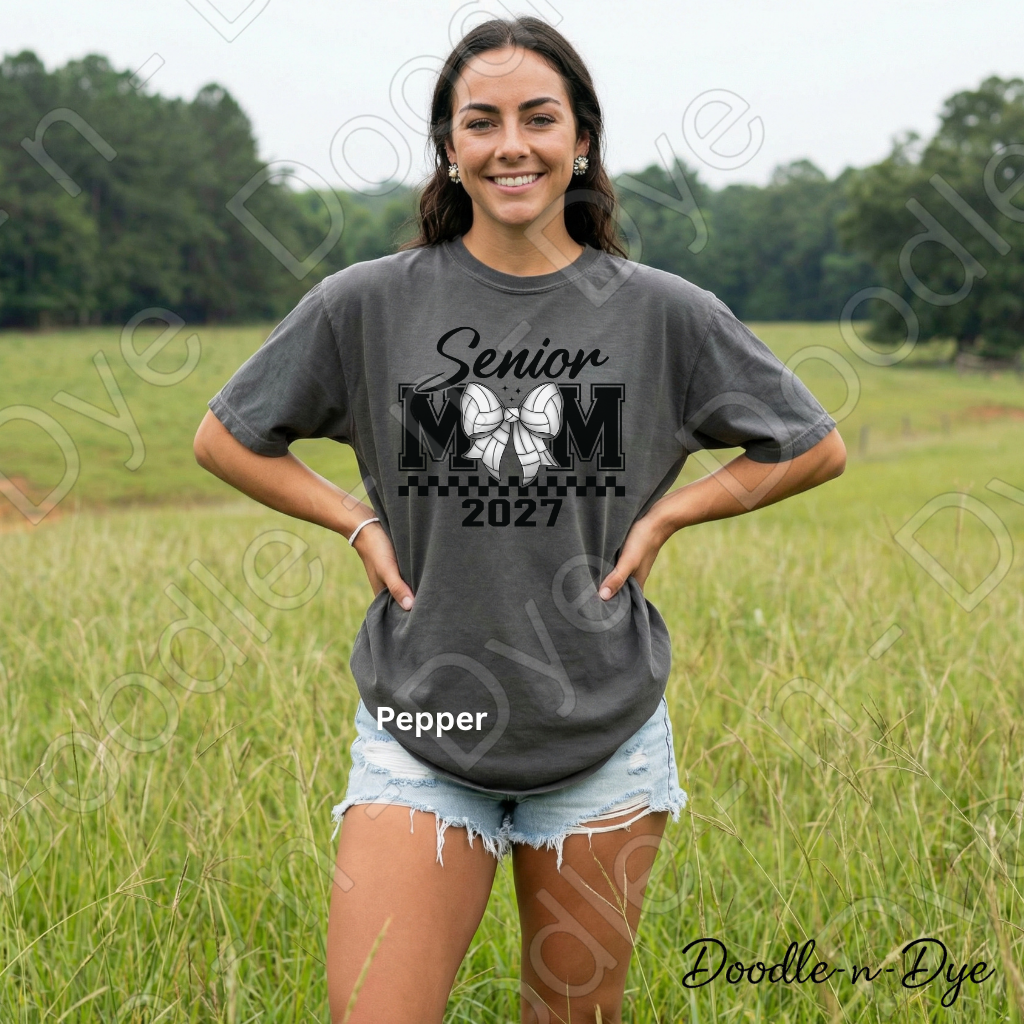 Senior 2027 Mom Comfort Colors Tee, Volleyball Senior Mom T-Shirt, Senior 2027 Graduation Shirt,