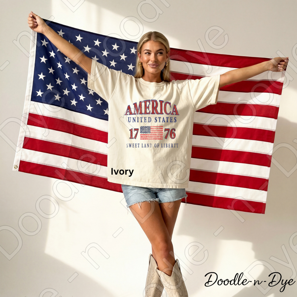 America 1776 Sweet Land of Liberty Shirt – Comfort Colors Patriotic USA Tee for 4th of July, Summer Events, Parades & Americana Outfits