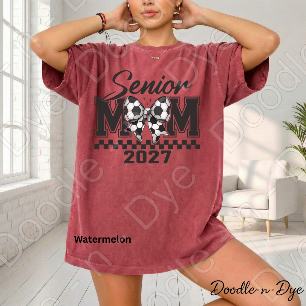 Senior 2027 Comfort Colors Tee, Class of 2027 Soccer Mom Shirt, Graduation 2027 Mom Tee