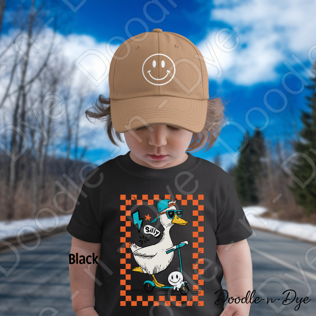 Youth Silly Goose Comfort Colors Tee, Summer Duck Scooter Shirt, Silly Duck T-Shirt, Youth Summer Graphic T Shirt