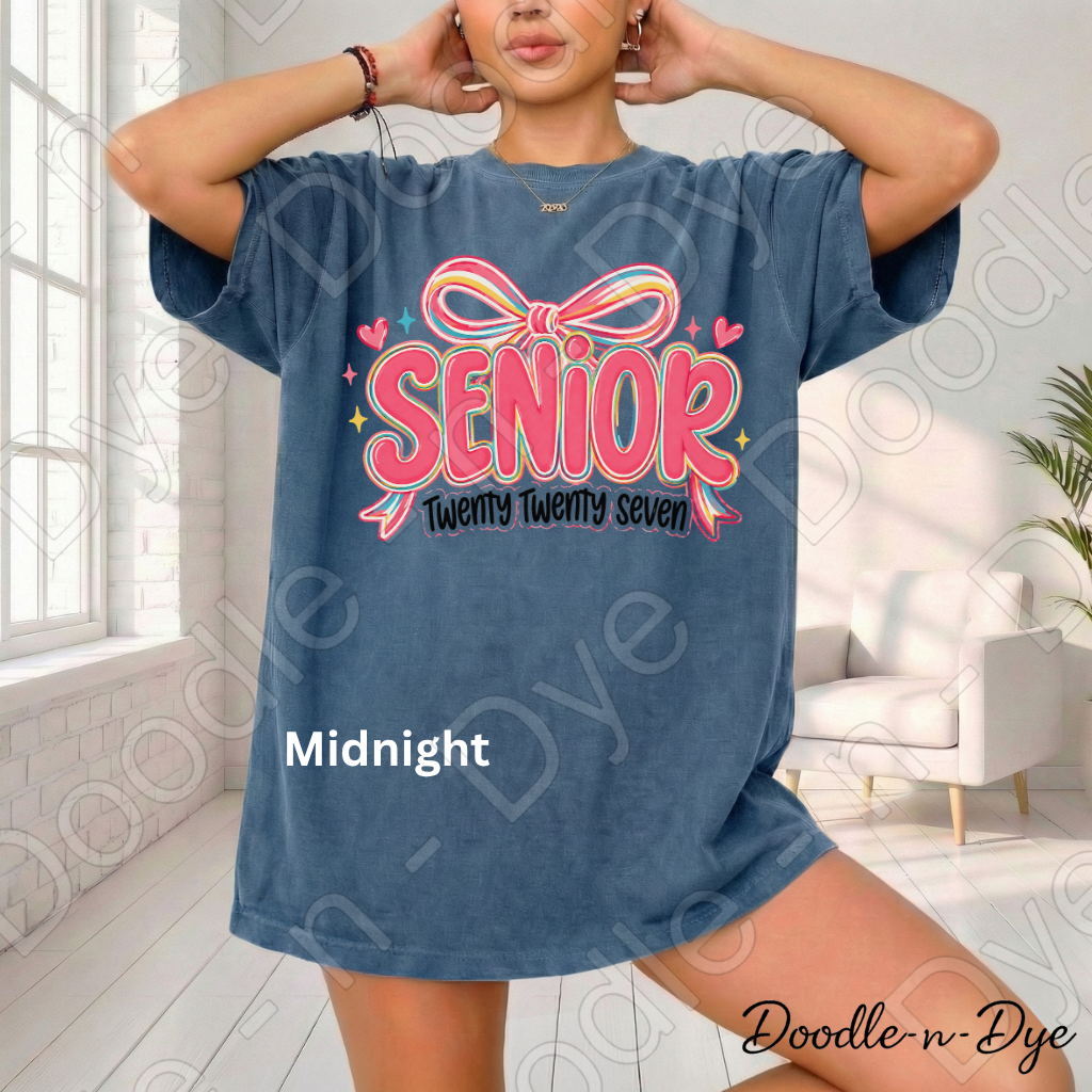 Senior 2027 Shirt Class of 2027 Comfort Colors® T-Shirt | Cute Coquette GO Senior Year Tee | Graduation Shirt | Senior Gift