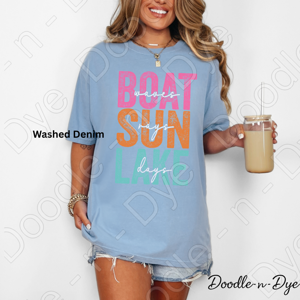 Boat Sun Lake Days Shirt – Comfort Colors Lake Day Tee - Summer Vacation Shirt - Girl's Trip