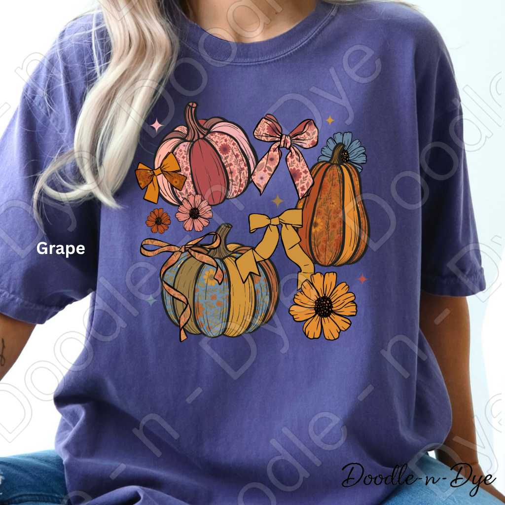 Shabby Chic Pumpkin Shirt, Farmhouse Fall Tee, Comfort Colors Pumpkin Shirt, Coquette Autumn Shirt, Floral Pumpkin Graphic Tee
