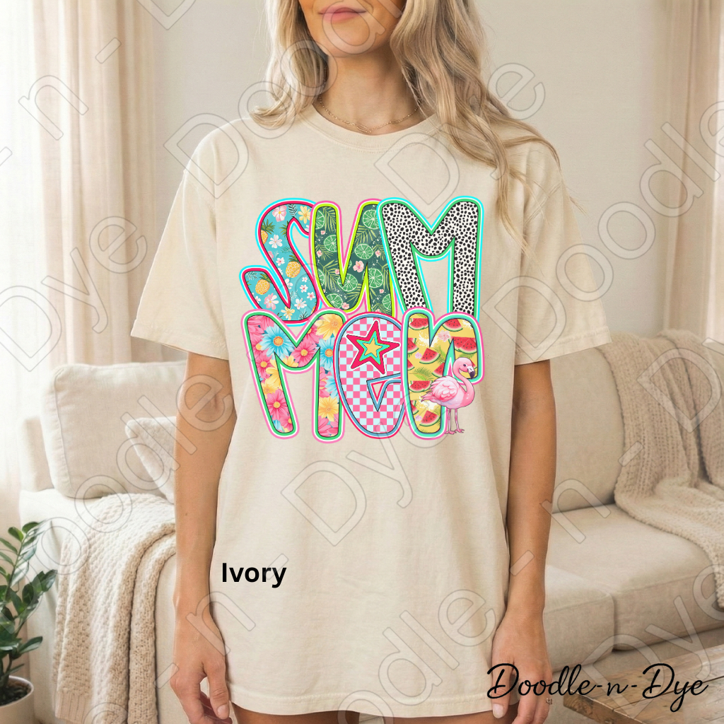 Summer Pattern Shirt – Colorful Comfort Colors Flamingo Tee - Gift for Her - Teacher Appreciation