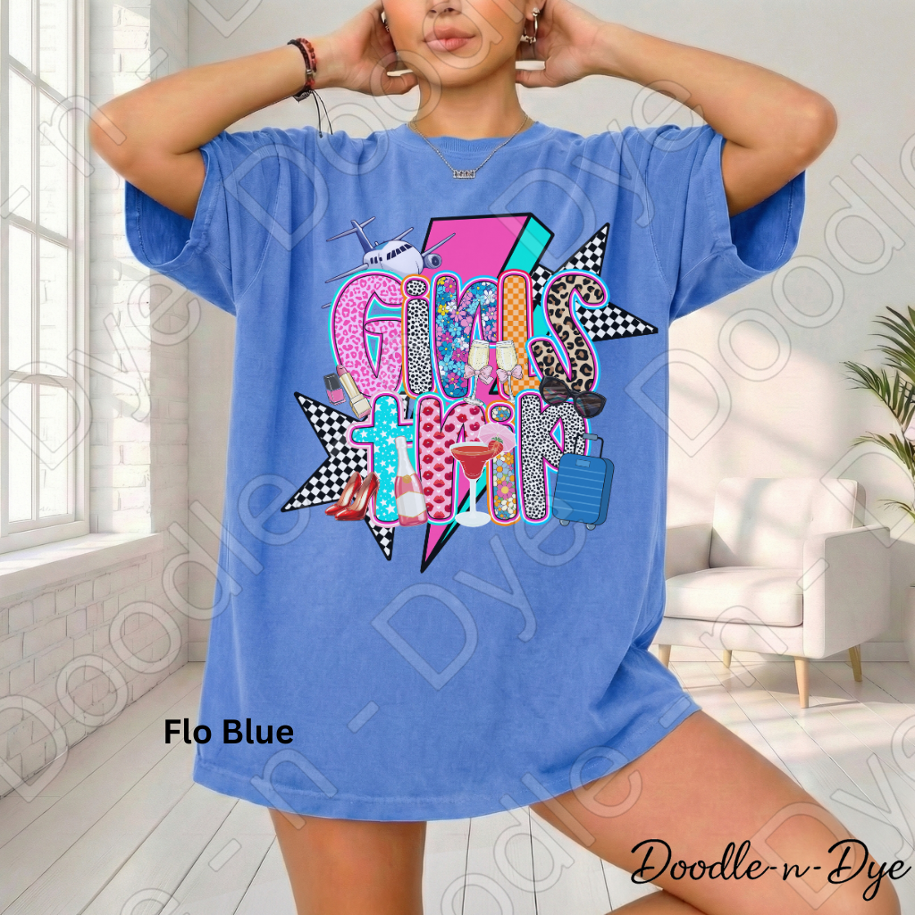 Girls Trip Comfort Colors Shirt – Besties Bachelorette Graphic Tee, Friends Weekend T-Shirt
