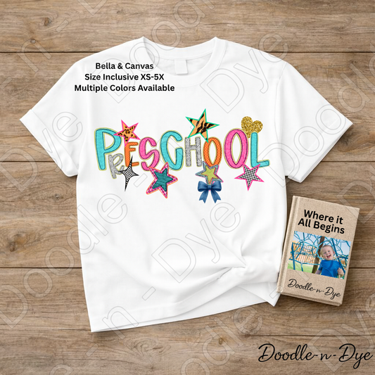 Preschool Teacher Bella & Canvas Tee, Back to School Teacher & Student Tee, Meet‑the‑Teacher & Classroom Photos, Beginning of School Preschool Teacher Shirt, Grade Level Gift for Teacher