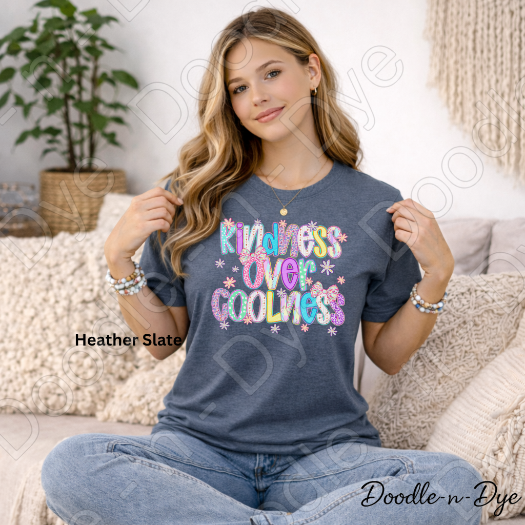 Inspirational Kindness Shirt, Bella & Canvas Tee, Kindness Over Coolness, Positive Message T-Shirt