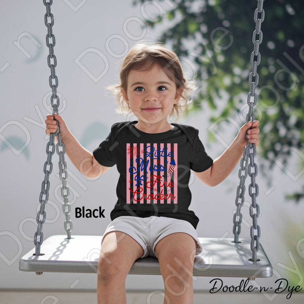 Youth 4th of July Comfort Colors Tee, Little Miss Firecracker Shirt, Patriotic Kids T Shirt, Red White & Blue Tee,