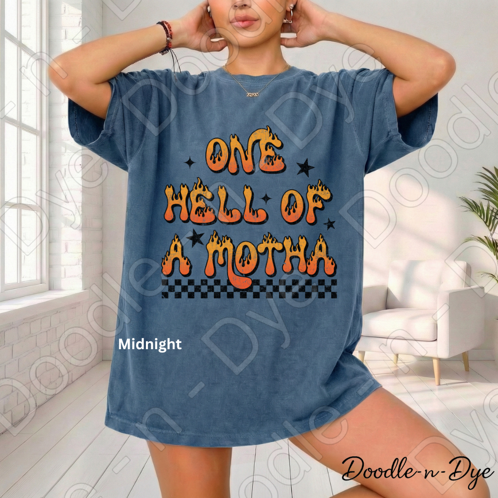 One Hell of a Motha Shirt | Funny Mama Tee | Sarcastic Mom Shirt | Comfort Colors 1717 | Spooky Season Mama Graphic Tee