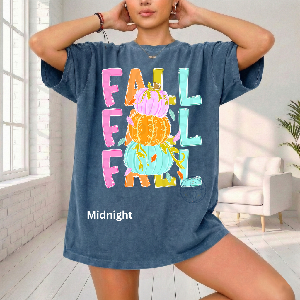 Colorful Fall Pumpkin Shirt | Bright Autumn Graphic Tee | Cute Pumpkin Shirt | Comfort Colors® 1717 Fall T-Shirt | Cozy Fall Outfit