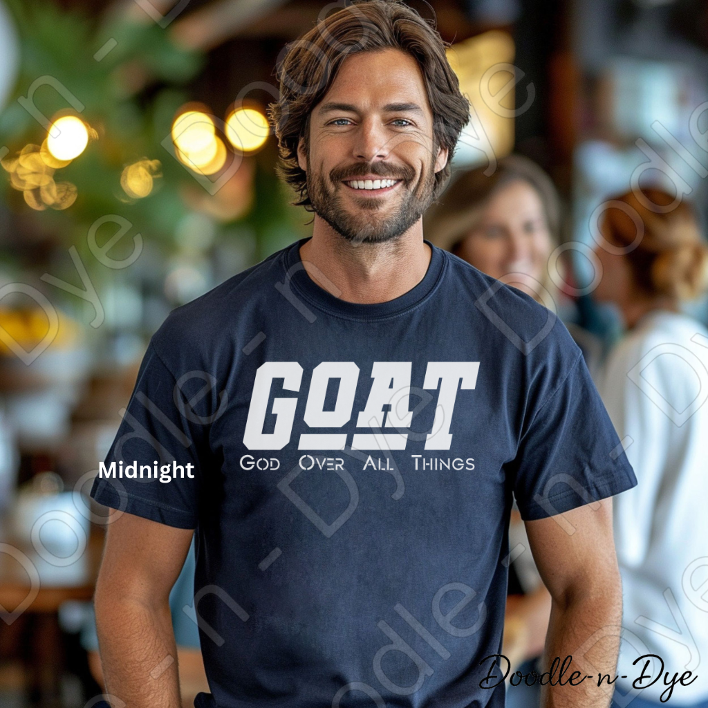 GOAT God Over All Things Shirt – Christian Comfort Colors Tee - Christian GOAT T-Shirt - GOAT Religious Tshirt