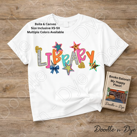 Library Bella and Canvas Tee, Back to School Teacher and Librarian Shirt, Meet‑the‑Teacher and Classroom Photos, Beginning of School Library Teacher Shirt, Gift for Librarians