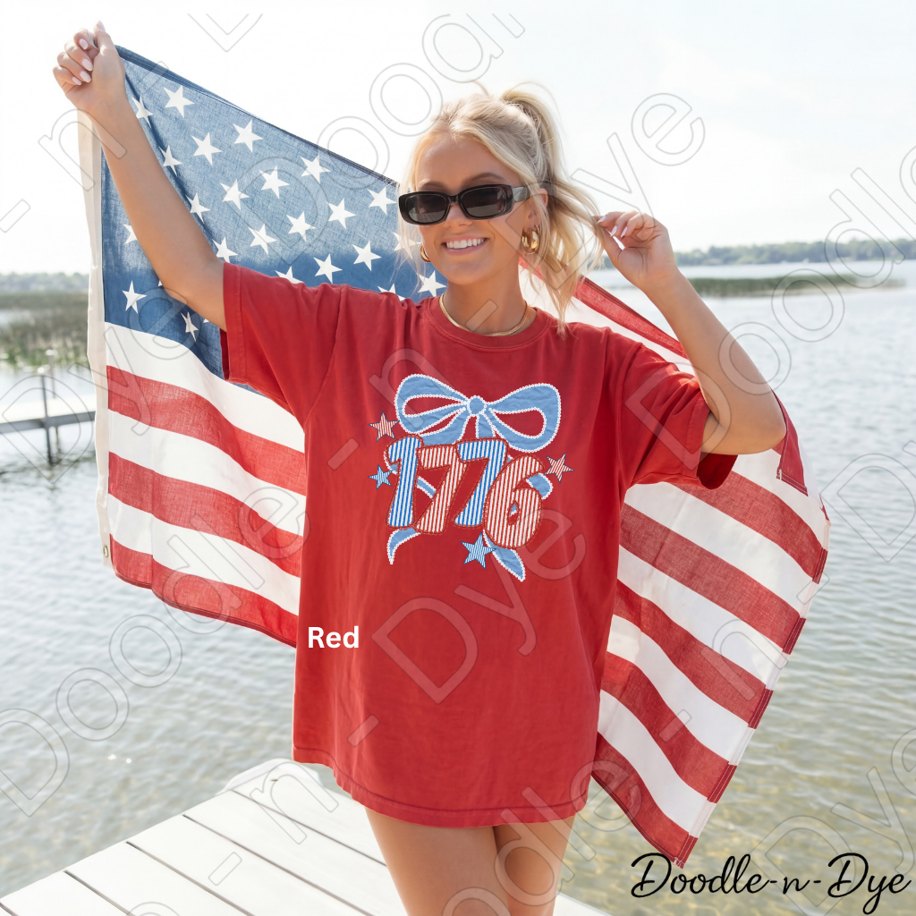 1776 Patriotic Shirt, USA 1776 Comfort Colors Tee, Fourth of July Shirt, America Coquette Bow Shirt, Patriotic Graphic Tee, Independence Day Shirt, 250th USA Anniversary