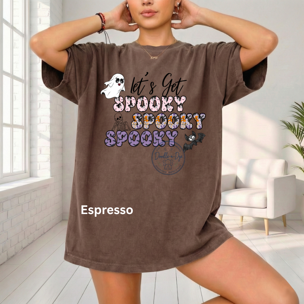 Let's Get Spooky Spooky Spooky Shirt | Original Halloween Ghost Tee | Comfort Colors® 1717 Cute Halloween Shirt | Spooky Season Tee