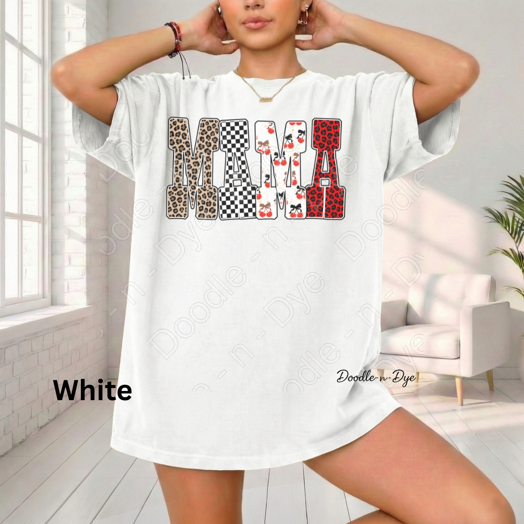 Mama Shirt – Comfort Colors 1717 Mixed Pattern Mom Tee - Mother's Day Gift for Mom