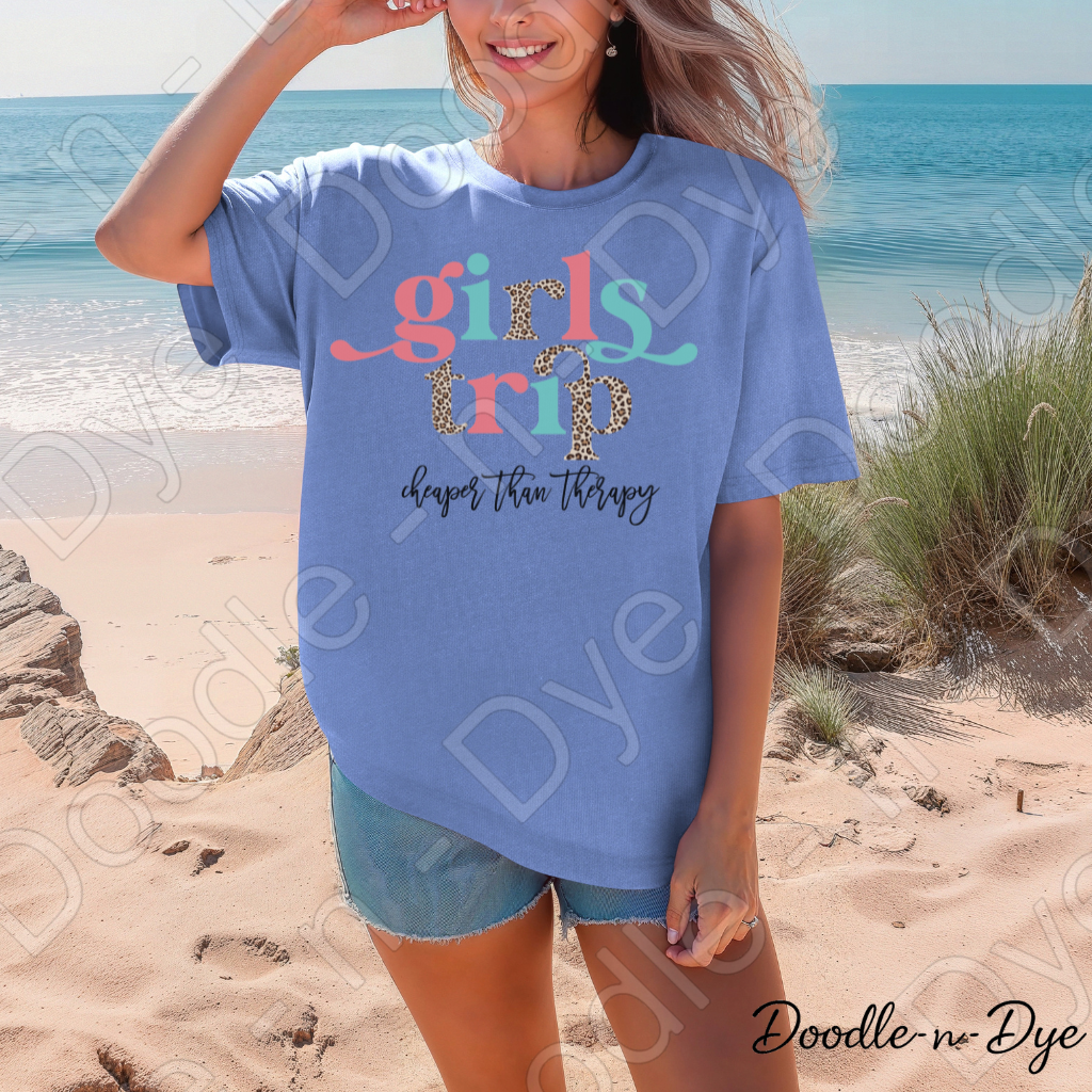 Girls Trip Shirt – Cheaper Than Therapy Comfort Colors Tee - Bachelorette Trip - Gift for Her