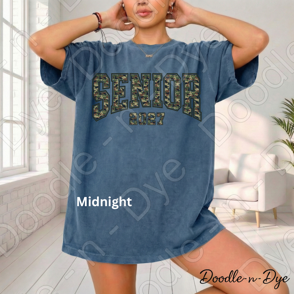 Senior 2027 Camo Shirt | Class of 2027 Comfort Colors® T-Shirt | Camouflage Senior Tee | Graduation Shirt | Senior Gift