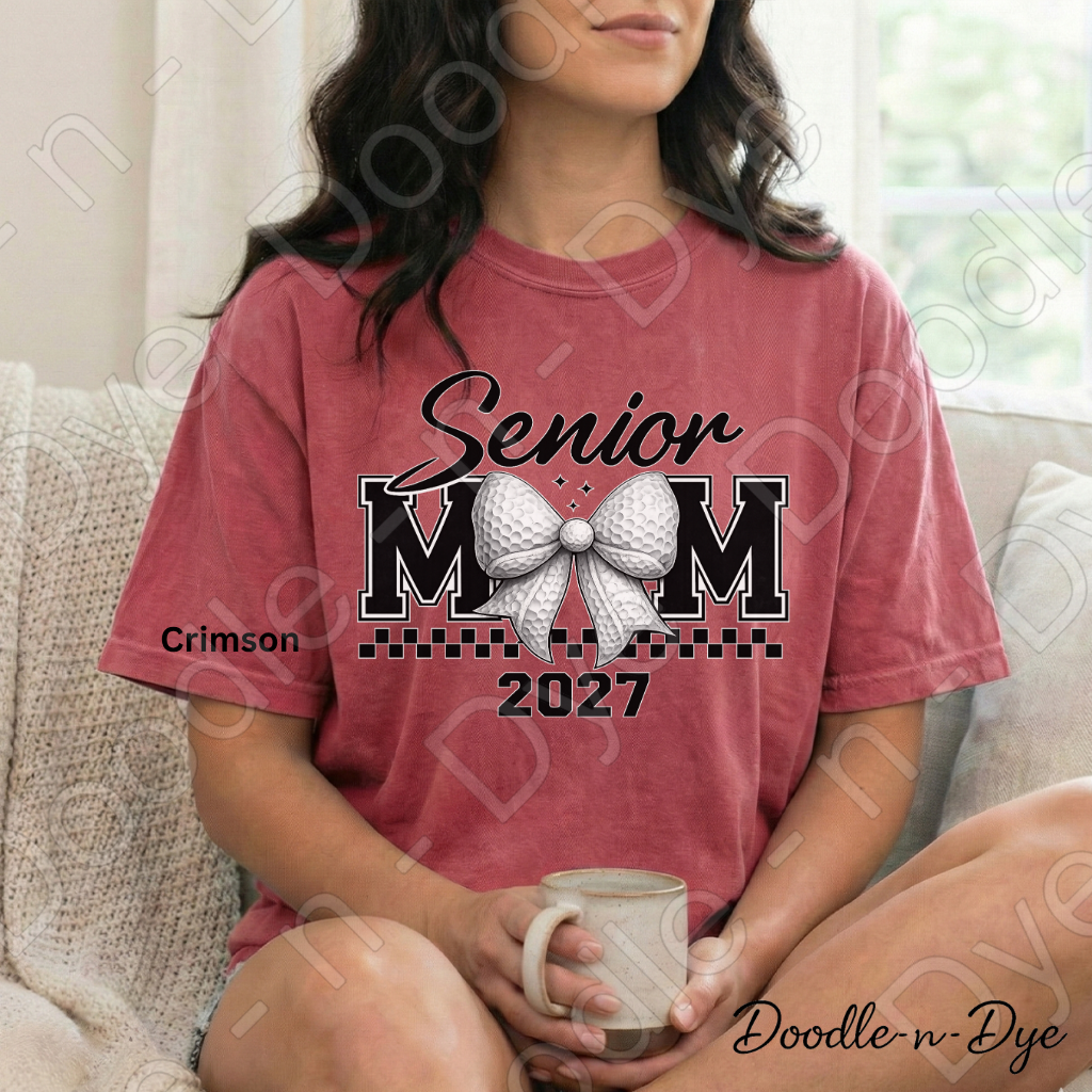 Senior Golf Mom Comfort Colors Tee, Class of 2027 Golf Mom Shirt, Graduation Mom T-Shirt